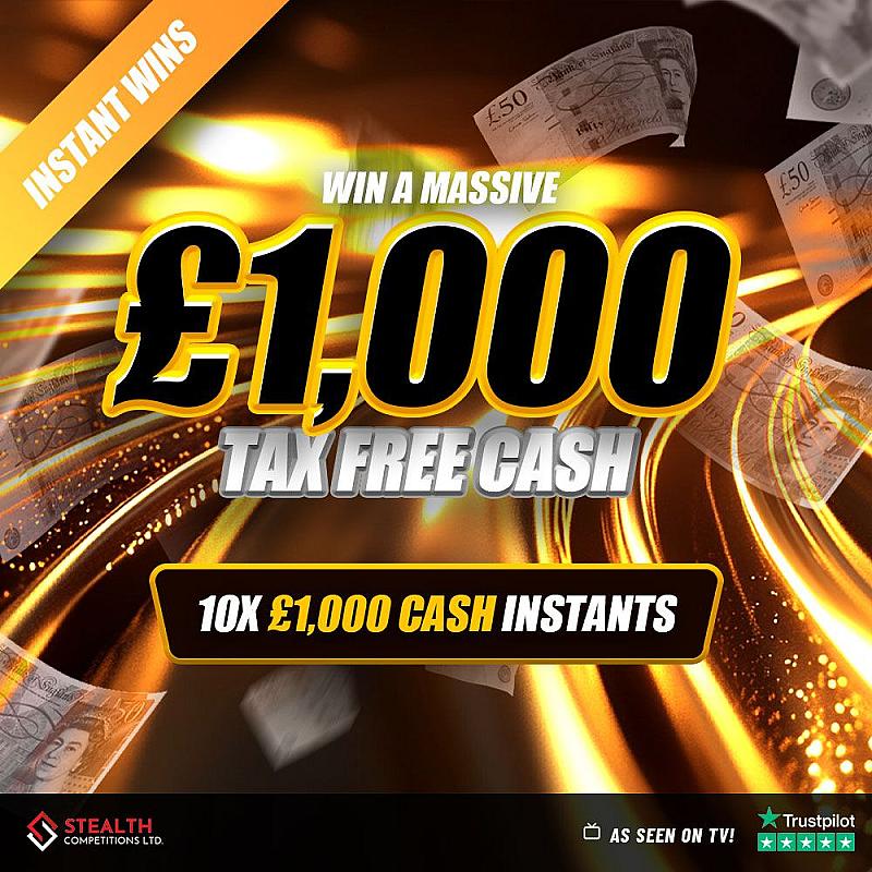 £1,000 CASH WITH 10 X £1K INSTANTS FOR 10P! 