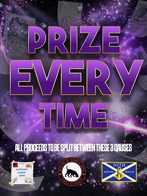 PRIZE EVERYTIME SUPPORTING LOCAL CAUSES - £1,000 MAIN PRIZE!