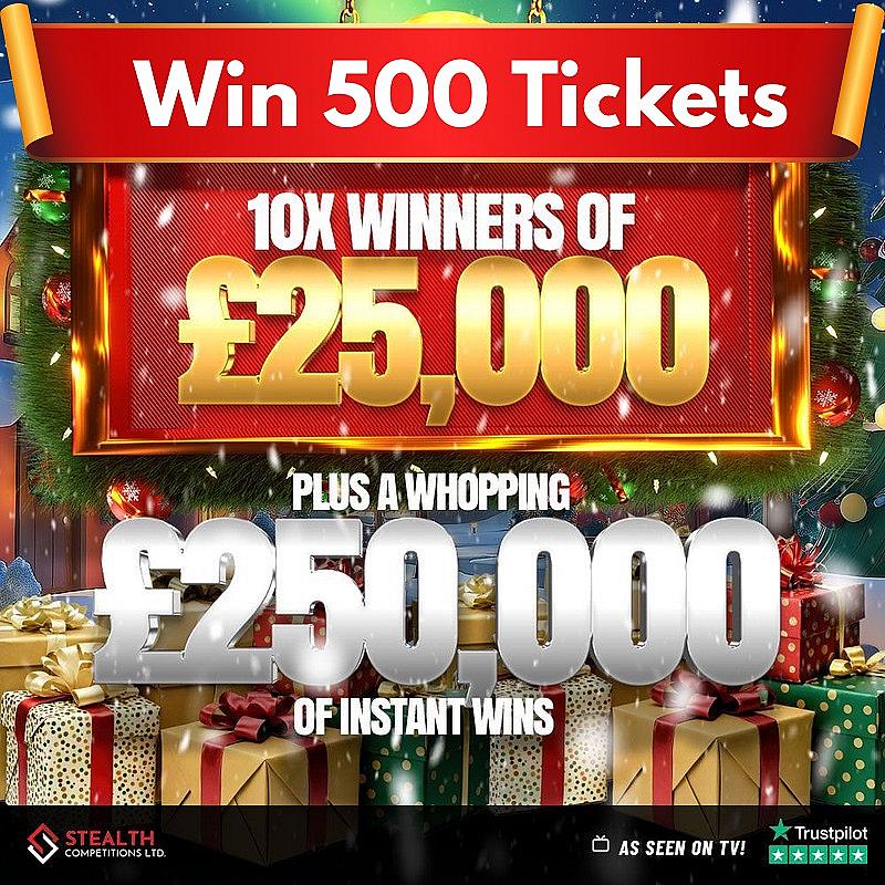 XMAS DAY MINI RAFFLE - WIN 500 TICKETS!   