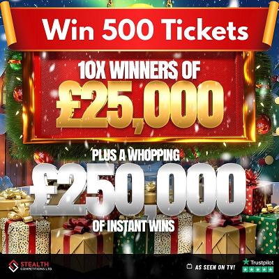 XMAS DAY MINI RAFFLE - WIN 500 TICKETS!   