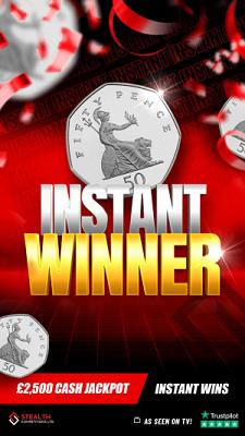 50P INSTANT WINS - £2,500 END PRIZE 