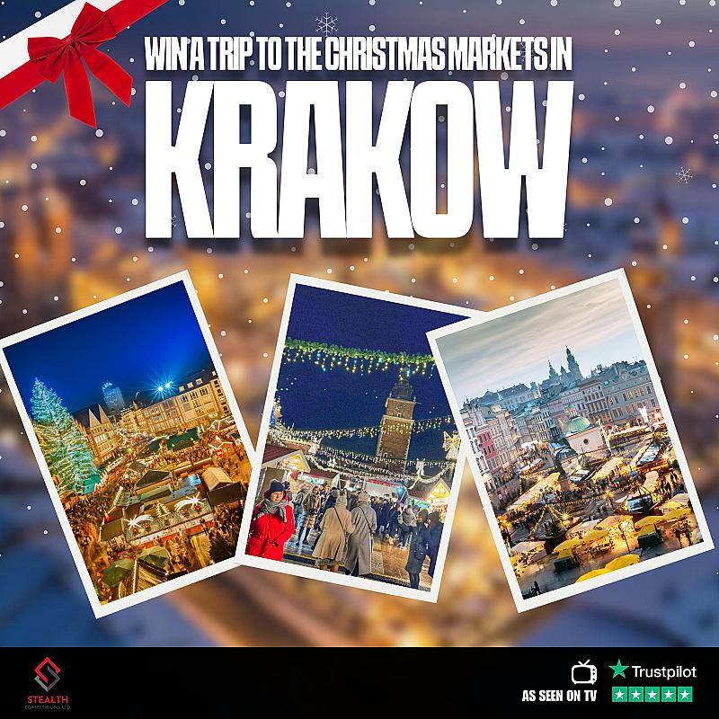 KRAKOW XMAS MARKETS FOR 2 WITH £500 CASH!