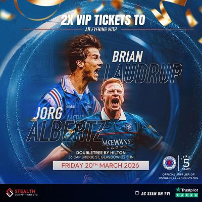 2 VIP TICKETS TO BRIAN LAUDRUP & JORG ALBERTZ