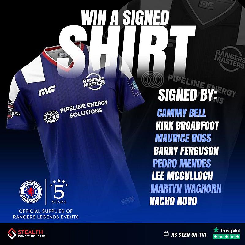 SIGNED 2025 SCOTTISH MASTER RANGERS SHIRT!